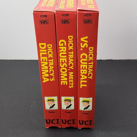Dick Tracy Dilemma Cruesome Cueball VHS Tapes 1990 by Chester Gould - Lot Of 3 - Picture 3 of 6